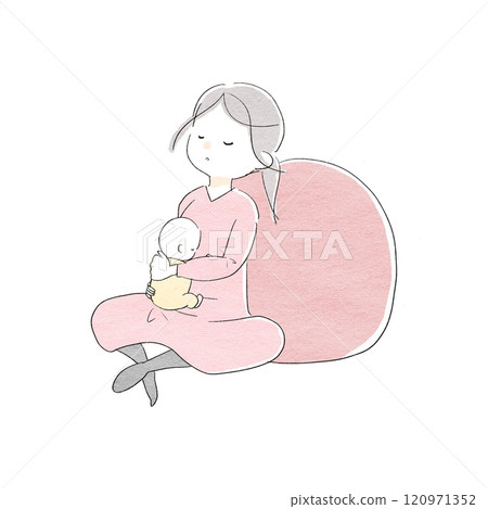 一個女人靠在墊子上休息 一個女人靠在墊子上休息 120971352