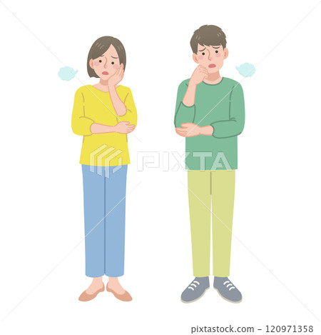 一個男人和一個女人嘆息 120971358