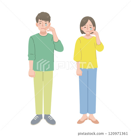 Men and women shedding tears 120971361