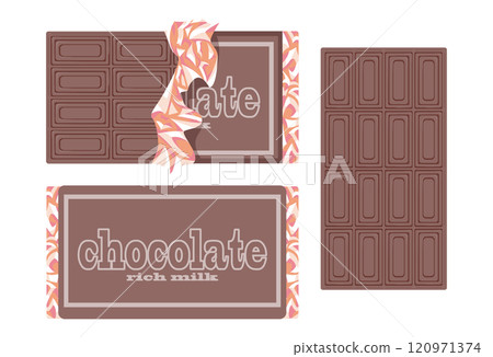 Packaging for a wide variety of flavored chocolates 120971374