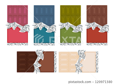 Packaging for a wide variety of flavored chocolates 120971380