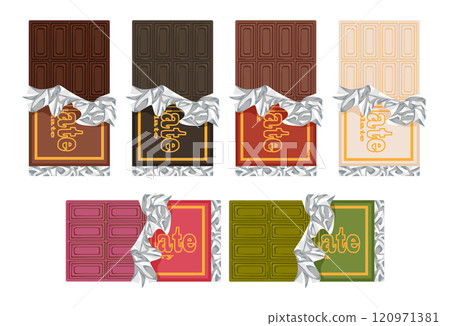 多種口味的巧克力包裝 多種口味的巧克力包裝 120971381