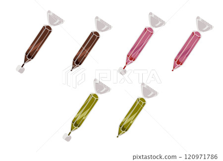 Chocolate pens with a wide variety of flavors 120971786