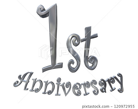3DCG 角色「1st Anniversary/1st週年紀念標記閃光」銀、銀 120972955