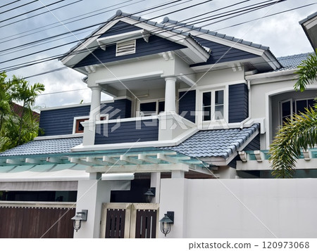 Detailed view of windows, doors and balconies of city buildings Detailed view of windows, doors and balconies of city buildings 120973068