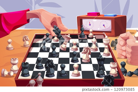 People play sport chess game on board illustration People play sport chess game on board illustration 120973085