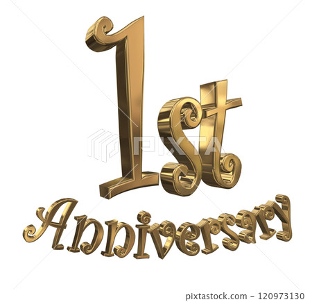 3DCG 人物「1st Anniversary/1st週年紀念標記閃光」金色、金色 120973130