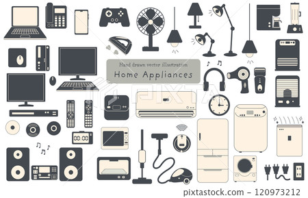 Simple home appliance icon set Simple home appliance icon set 120973212
