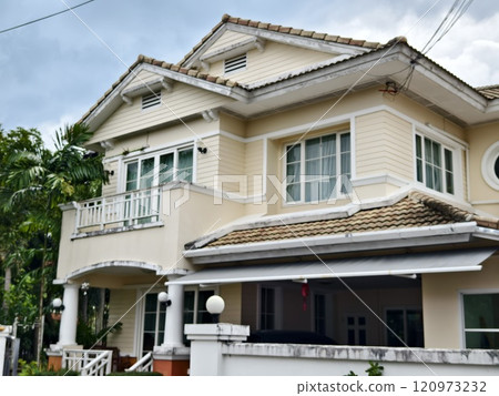 Detailed view of windows, doors and balconies of city buildings Detailed view of windows, doors and balconies of city buildings 120973232