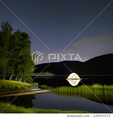 星空與湖面營造的靜謐 星空與湖面營造的靜謐 120973373
