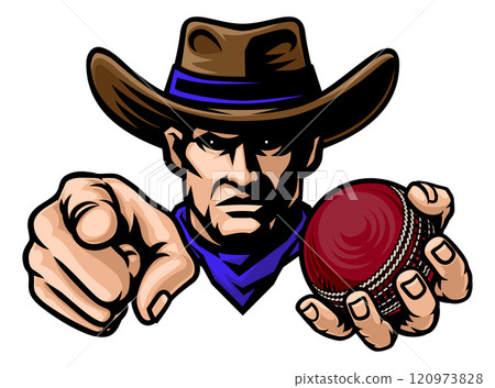Cowboy Man Cricket Cowboys Sports Team Mascot 120973828
