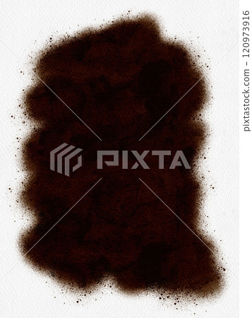 Watercolor stain. Dark brown. Coffee stain. Spreads from the center. Wet drawing. Watercolor illustration. Watercolor stain. Dark brown. Coffee stain. Spreads from the center. Wet drawing. Watercolor illustration. 120973916