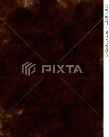 Watercolor stain. Dark brown. Coffee stain. Spreads from the center. Wet drawing. Watercolor illustration. Watercolor stain. Dark brown. Coffee stain. Spreads from the center. Wet drawing. Watercolor illustration. 120973919