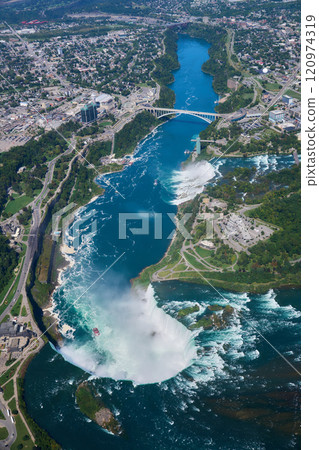 加拿大尼加拉大瀑布鳥瞰圖 120974319