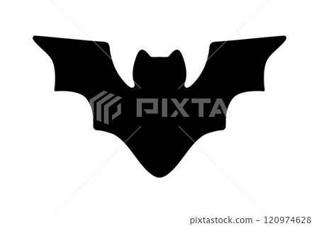 Simple flying black bat silhouette illustration material 120974628