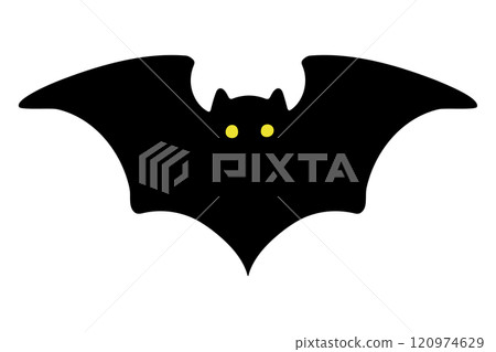 Simple flying black bat silhouette illustration material Simple flying black bat silhouette illustration material 120974629