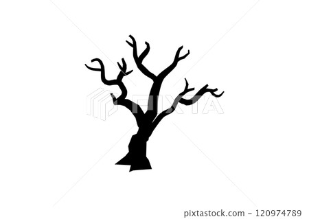 Crooked tree silhouette illustration material Crooked tree silhouette illustration material 120974789