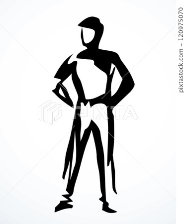 Vector drawing. Standing businessman sign 120975070