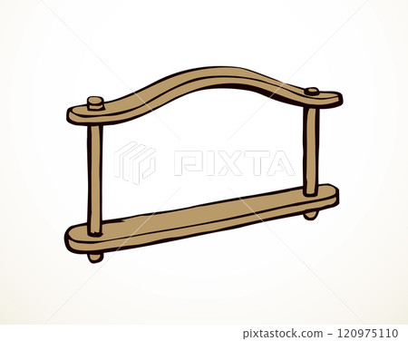 Vector drawing. Old wooden yoke 120975110