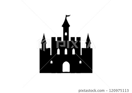 簡單的城堡剪影插畫素材 120975113