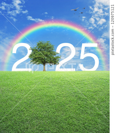 Happy new year 2025 ecological concept Happy new year 2025 ecological concept 120975121