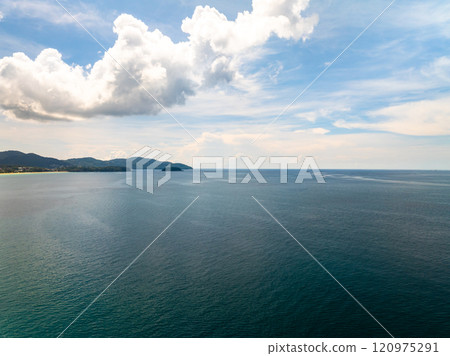 High angle view seascape nature view,Wide angle drone shot Top view 120975291