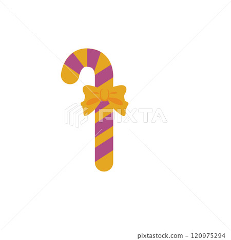 Illustration of a candy cane in Halloween colors 120975294