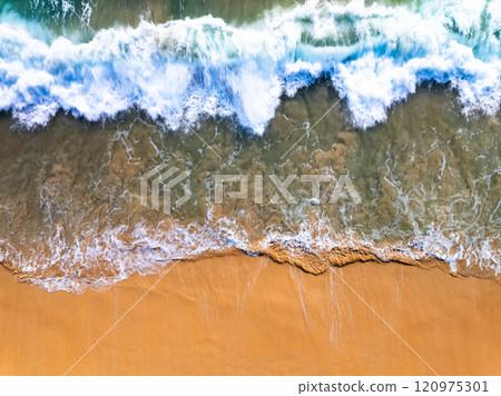 Amazing sea surface in summer season background,Nature waves sea beach background 120975301