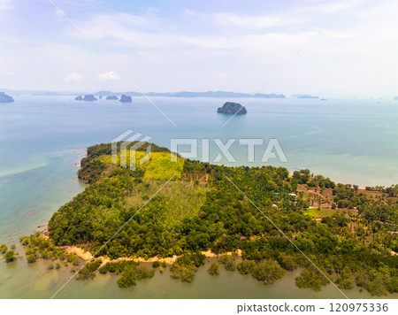 High angle view seascape nature view,Wide angle drone shot Top view High angle view seascape nature view,Wide angle drone shot Top view 120975336
