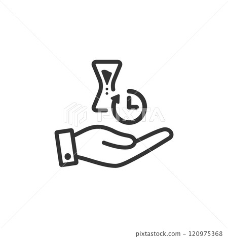 Time Performance (Taipa) Palm Vector Icon (Line Drawing, Black and White) 120975368