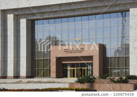 Entrance in building of National Historical Museum. Ala-Too square, Bishkek 120975439