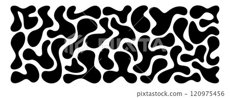 Set of black random irregular blobs in liquid organic abstract shapes 120975456