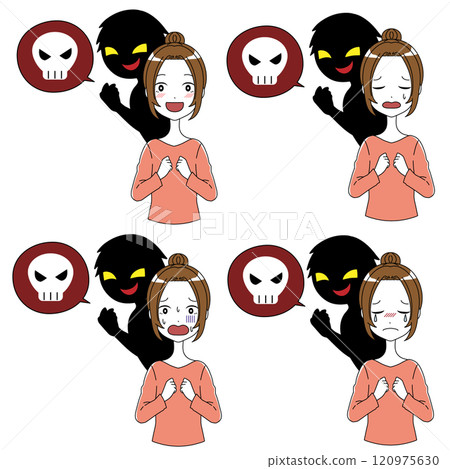 A set of black silhouette villains and women who say dangerous things A set of black silhouette villains and women who say dangerous things 120975630