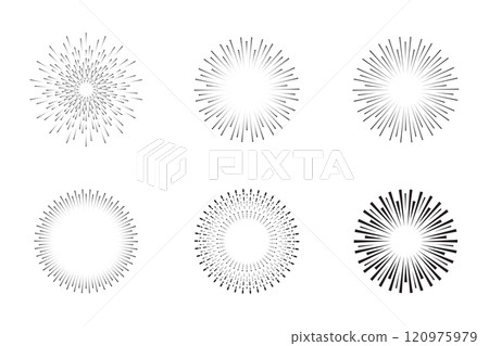 Vintage sunburst. Vector sunburst line icons set Vintage sunburst. Vector sunburst line icons set 120975979