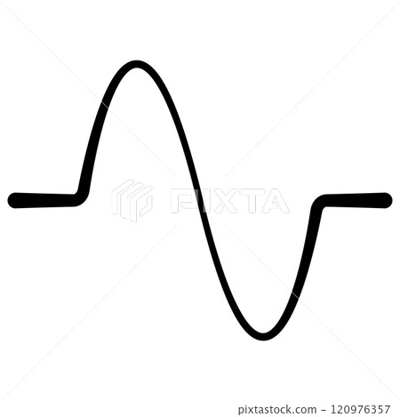 Pattern curve line, wavy waveform, sine amplitude 120976357