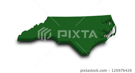 3d Map of North Carolina state with color. United State of America, US, United State 120976426