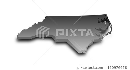 3d Map of North Carolina state with color. United State of America, US, United State 120976658