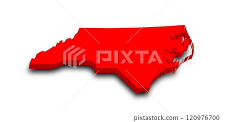 3d Map of North Carolina state with color. United State of America, US, United State 120976700