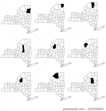 New York nine County map. State of New York map, USA. 120976850