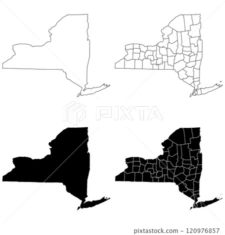 State of New York map, USA. High detailed and multiple maps of New York map, empty map. 120976857