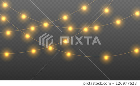 Christmas lights on a transparent background. Decorative element for greeting cards, invitations, backgrounds, business cards. Christmas light PNG. Vector illustration EPS10 Christmas lights on a transparent background. Decorative element for greeting cards, invitations, backgrounds, business cards. Christmas light PNG. Vector illustration EPS10 120977628