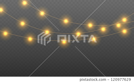 Christmas lights on a transparent background. Decorative element for greeting cards, invitations, backgrounds, business cards. Christmas light PNG. Vector illustration EPS10 Christmas lights on a transparent background. Decorative element for greeting cards, invitations, backgrounds, business cards. Christmas light PNG. Vector illustration EPS10 120977629