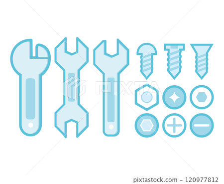 Bolt wrench icon Cute tool illustration 120977812
