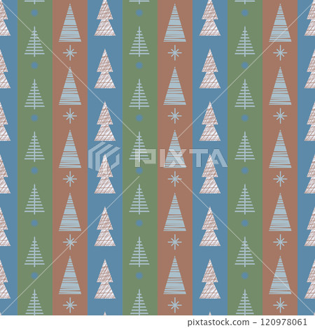 Christmas Modern Pattern. Festive Christmas Winter Forest Packaging. Vector Christmas Modern Pattern. Festive Christmas Winter Forest Packaging. Vector 120978061