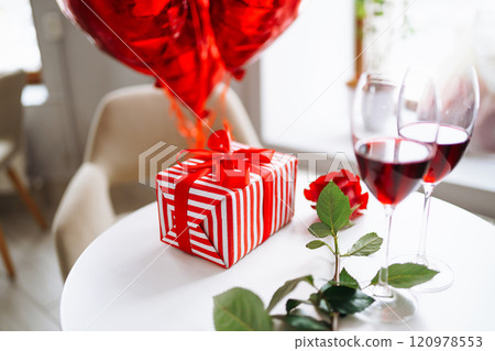 Valentine's Day concept. Romantic Date in the restaurant. Valentine's Day concept. Romantic Date in the restaurant. 120978553