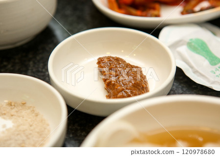 Korean traditional sauce. soybean paste 120978680