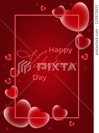 Valentines Day burgundy Postcard with hearts 120978852