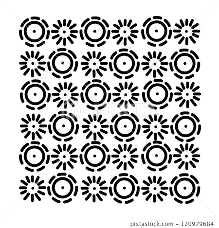 Geometric ornament of circles pattern, doodle hand-drawn 120979684