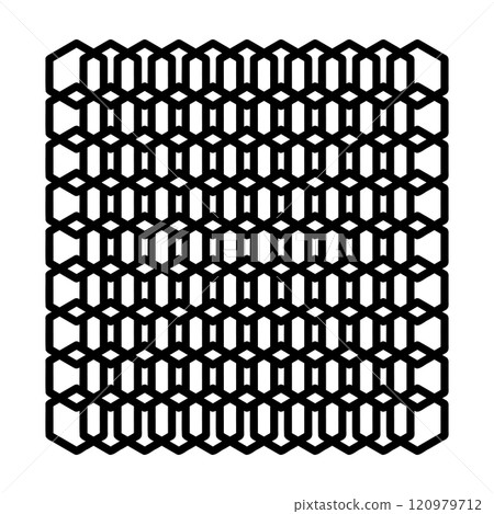 Geometric pattern of hexagons in the shape of honeycomb pattern, doodle hand-drawn Geometric pattern of hexagons in the shape of honeycomb pattern, doodle hand-drawn 120979712