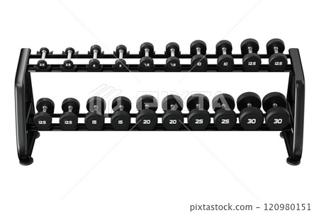 Gym Dumbbell rack, a stand for weightlifting gym equipment 120980151
